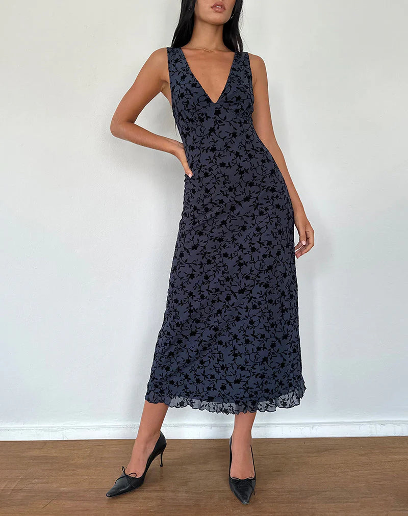ELLA MAXI DRESS - NAVY