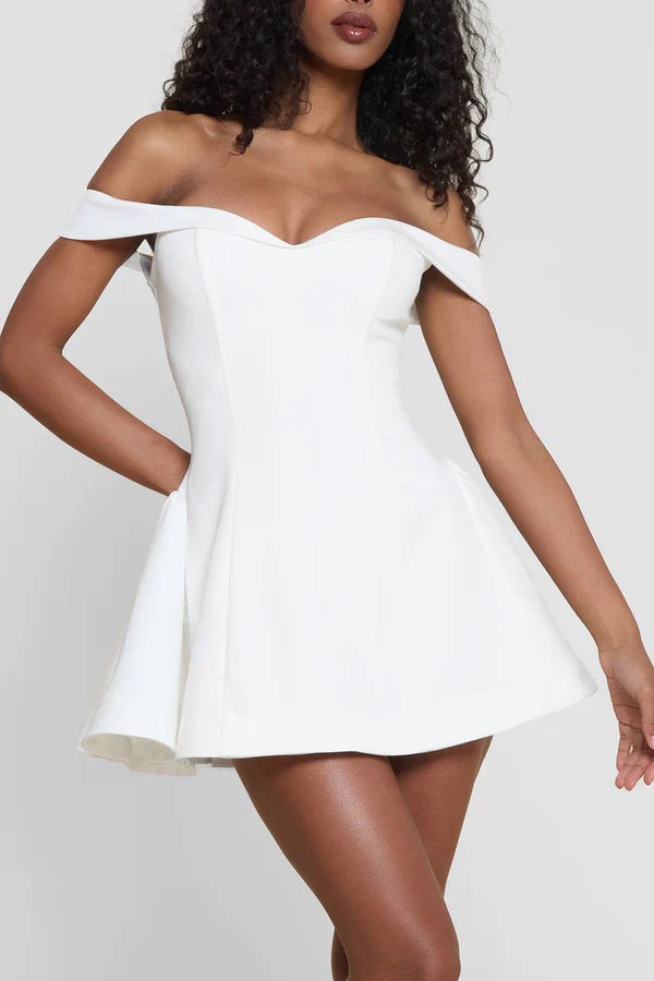 Calista Corset Mini Dress - White