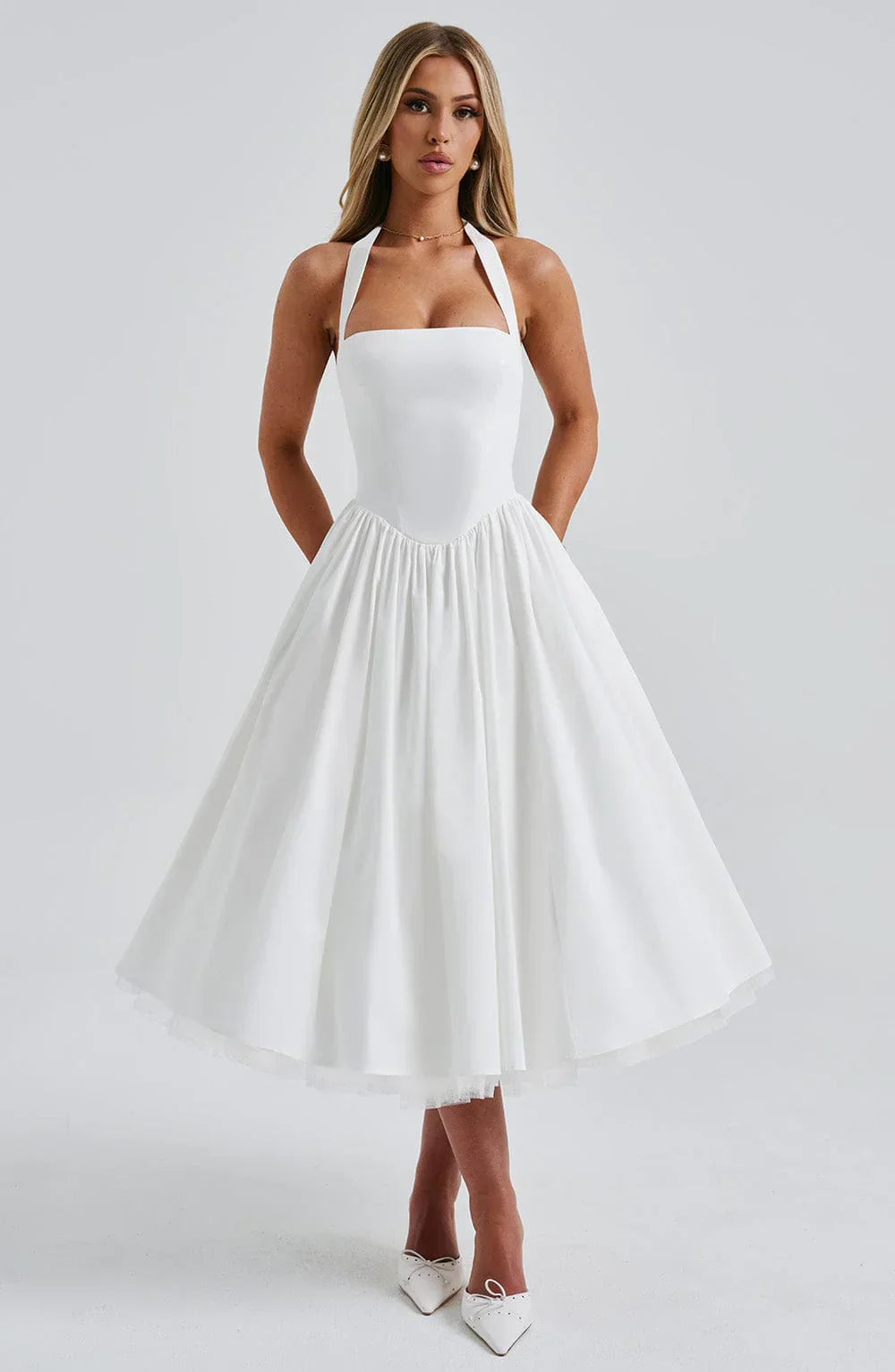 EVANA MIDI DRESS – IVORY