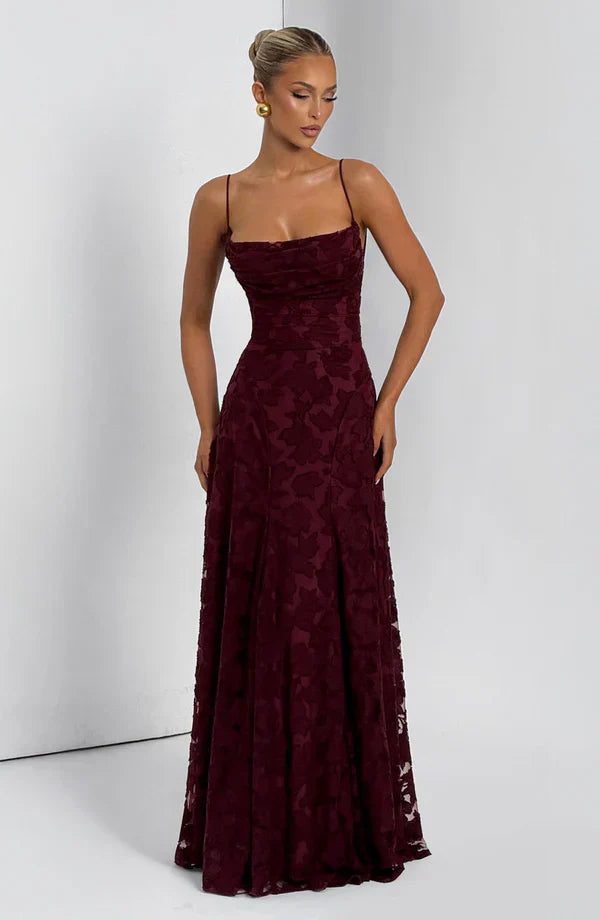 FRANCIS MAXI DRESS – CHERRY LACQUER