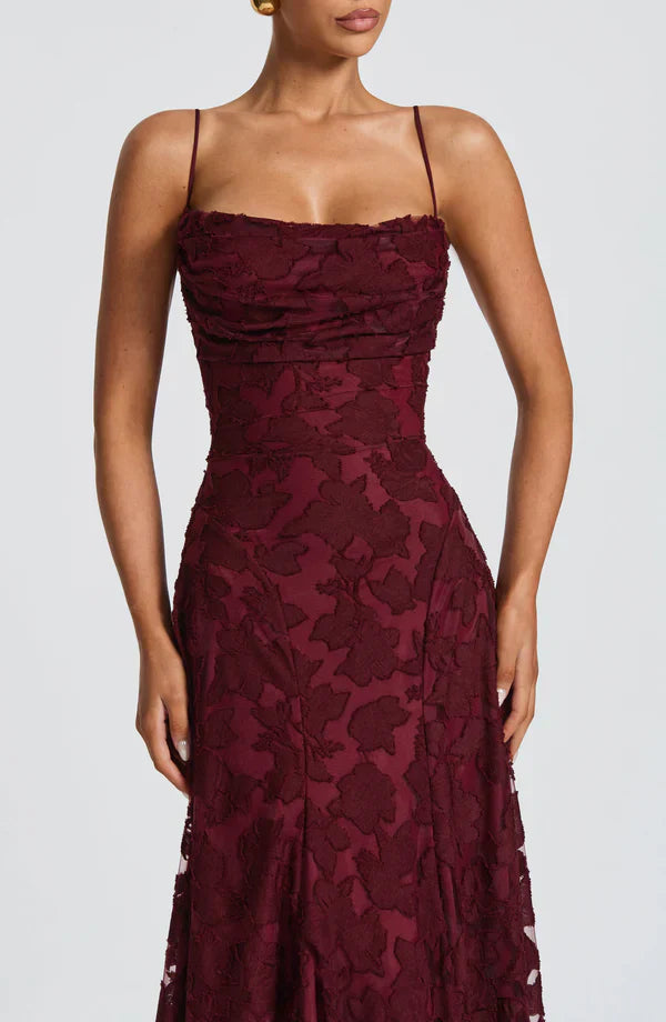 FRANCIS MAXI DRESS – CHERRY LACQUER
