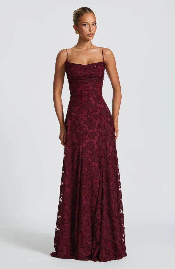 FRANCIS MAXI DRESS – CHERRY LACQUER