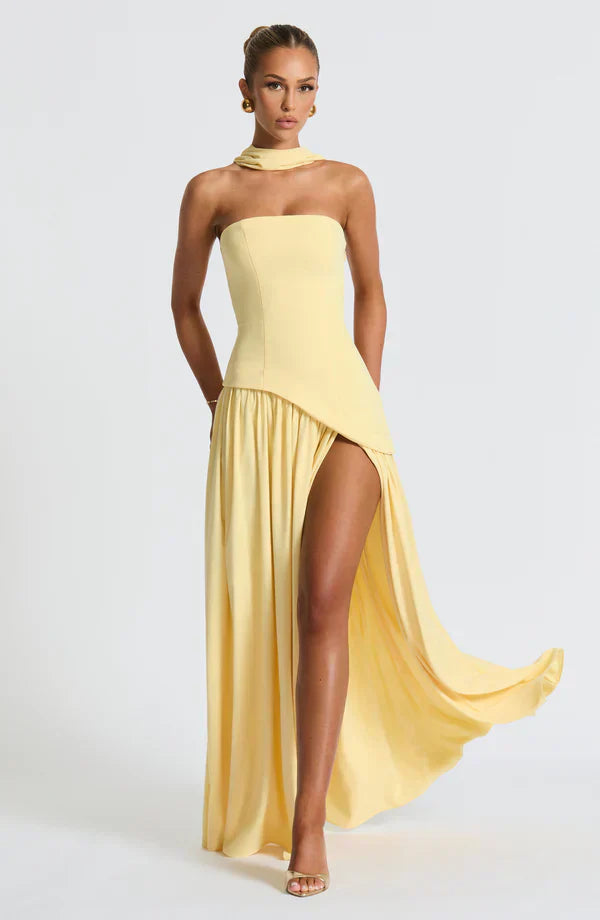 VALENCIA MAXI DRESS — LEMON