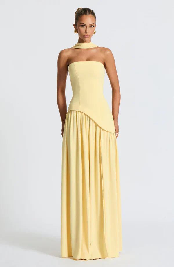 VALENCIA MAXI DRESS — LEMON