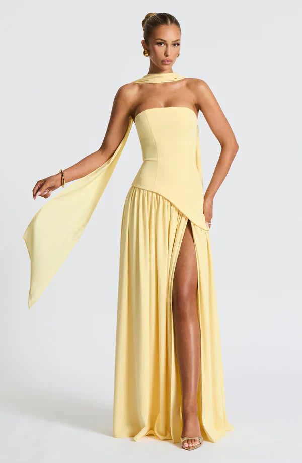 VALENCIA MAXI DRESS — LEMON