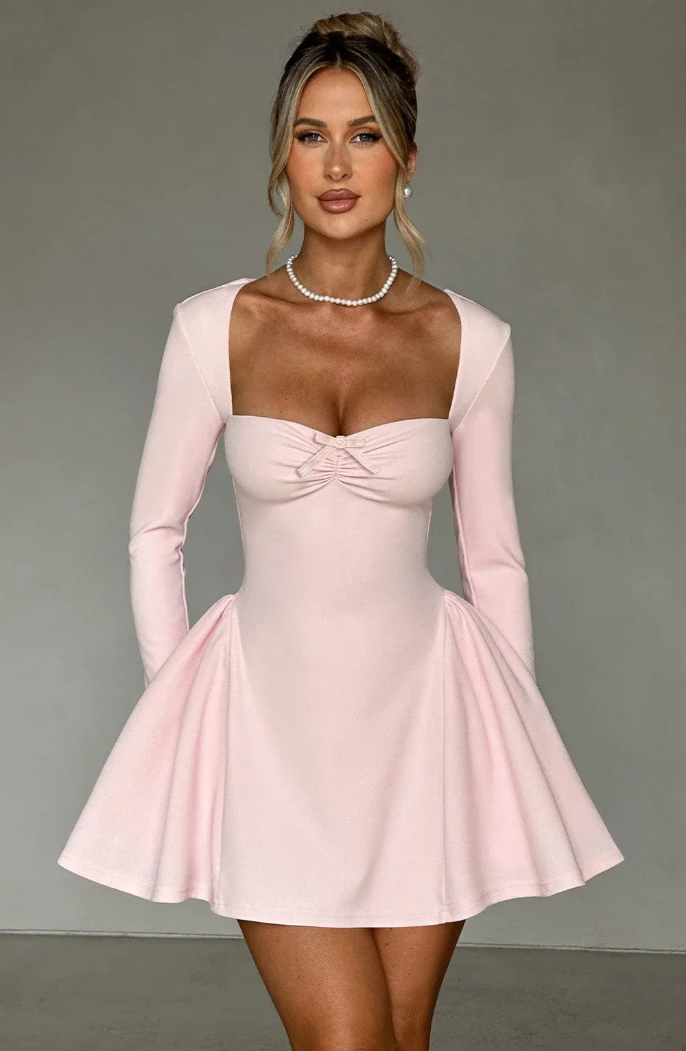 ★SINCETHEN★ BLUSH RIBBON MINI DRESS VEGA MINI DRESS - BLUSH