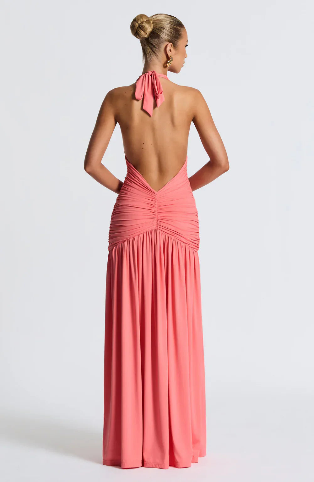 Melania Maxi Dress – Coral Pink