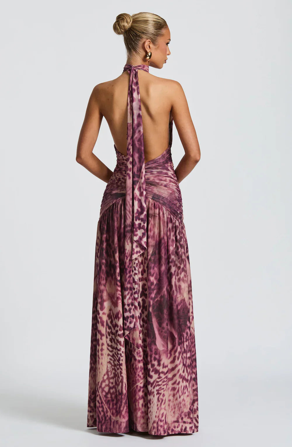 Melania Maxi Dress – Magenta Orchid Print