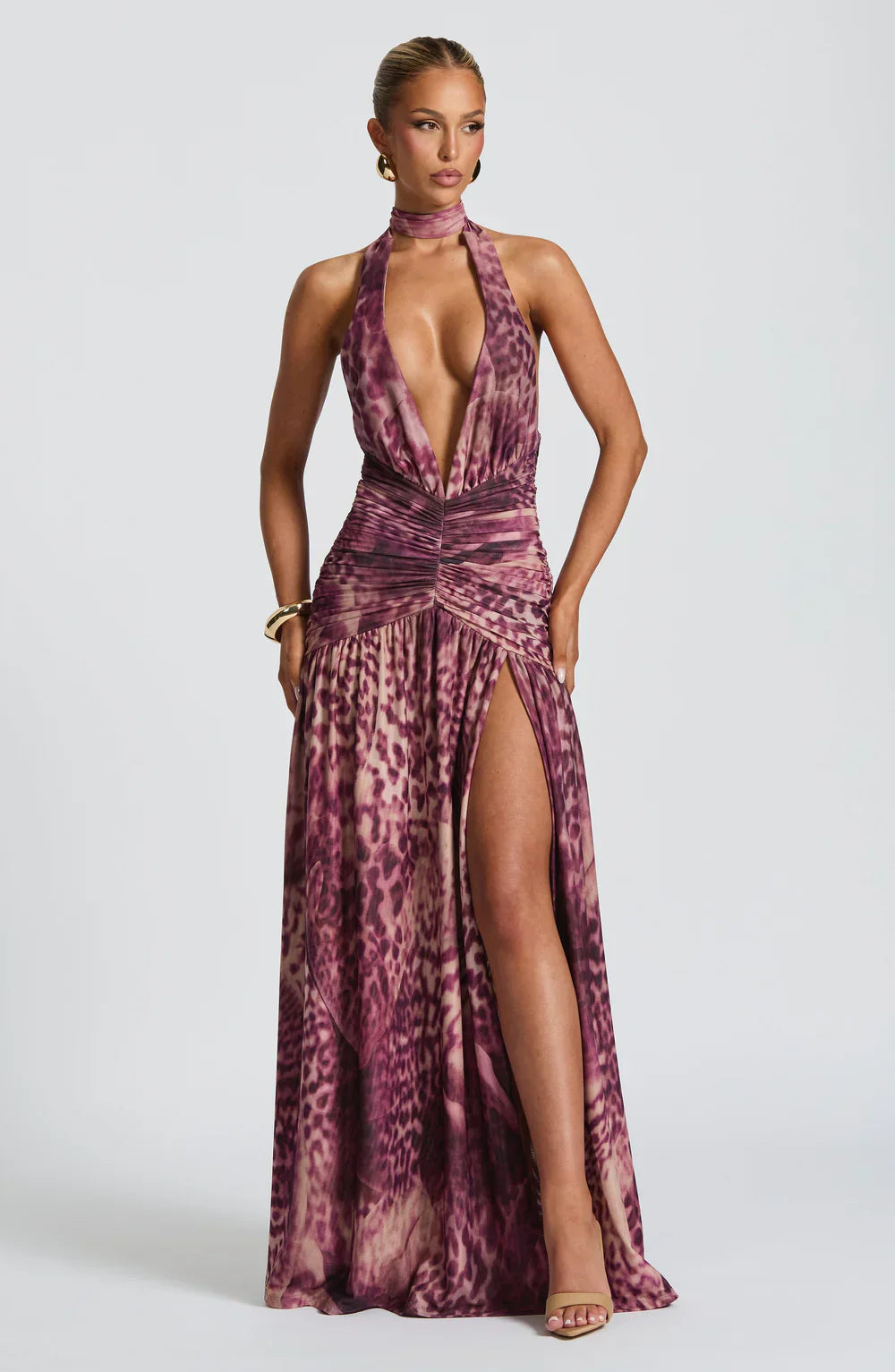 Melania Maxi Dress – Magenta Orchid Print