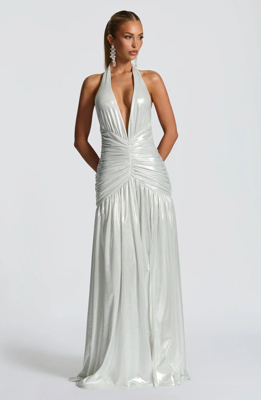 Melania Maxi Dress – Silver