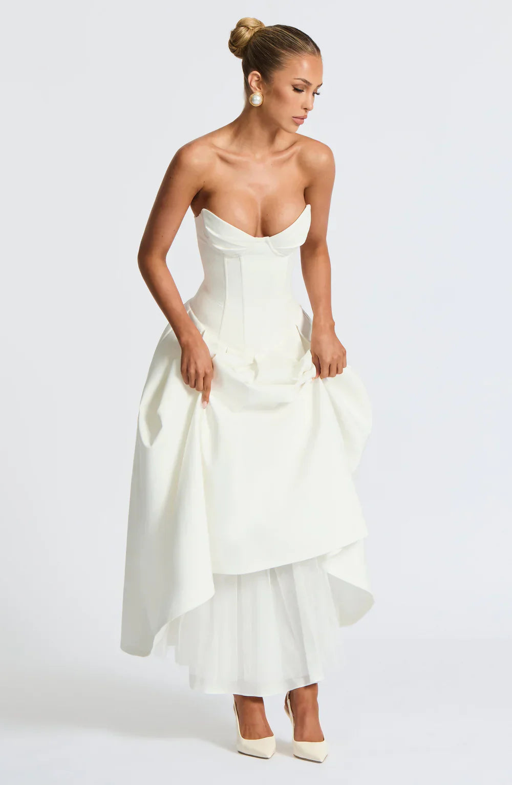 CAMILLE MIDI DRESS – IVORY