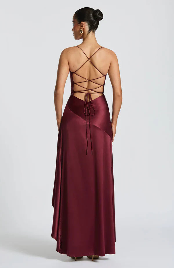 ISLA MAXI DRESS – CHERRY LACQUER