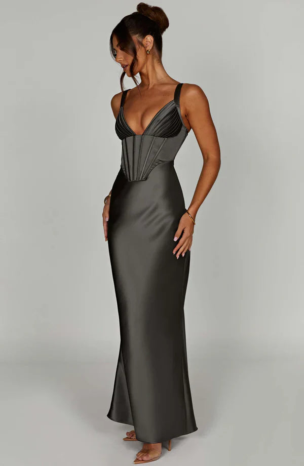 ARIA CORSET MAXI — CHARCOAL
