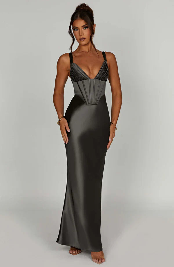 ARIA CORSET MAXI — CHARCOAL