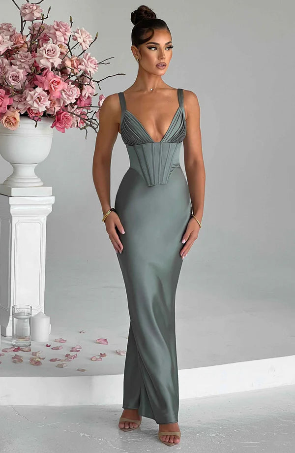 ALINA MAXI DRESS – SAGE