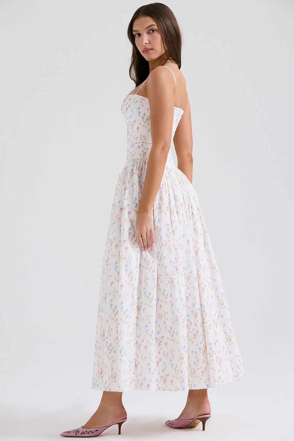 ISABELLA POSY MAXI DRESS – WHITE