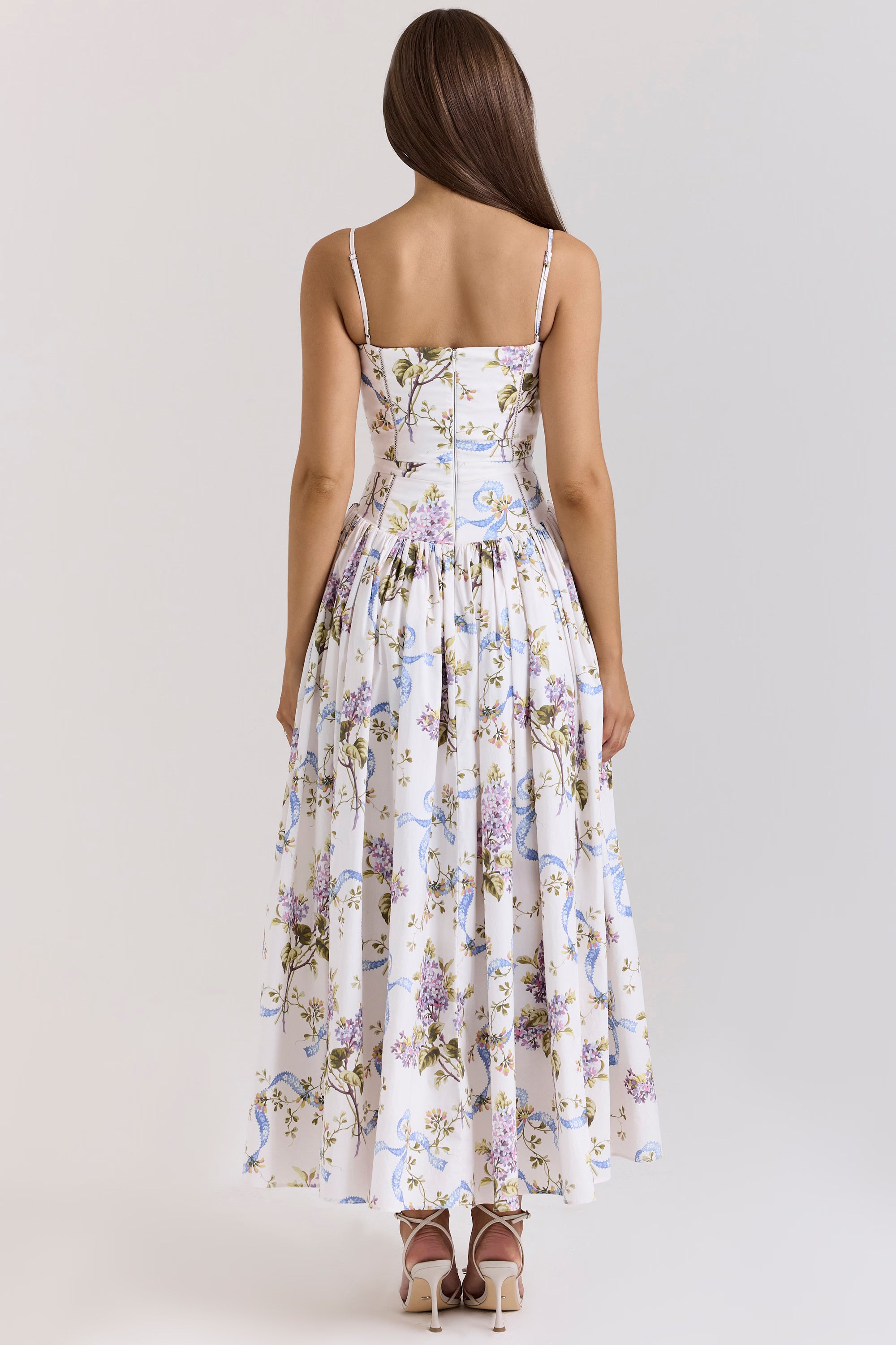 ISABELLA VINTAGE RIBBON MIDI DRESS – OFF WHITE