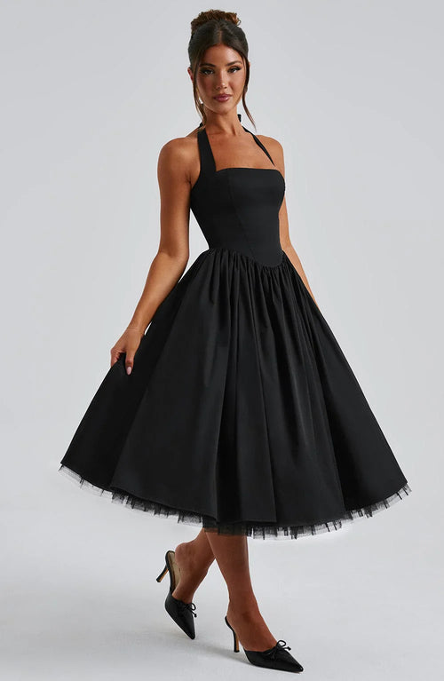 EVANA MIDI DRESS – BLACK