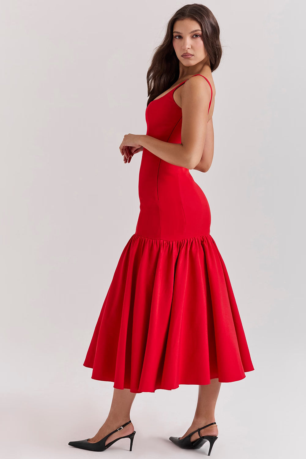 BIANCA MIDI DRESS - RED