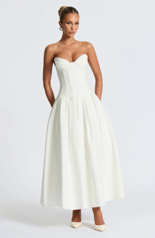 CAMILLE MIDI DRESS – IVORY