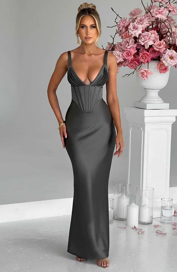 ARIA CORSET MAXI — CHARCOAL