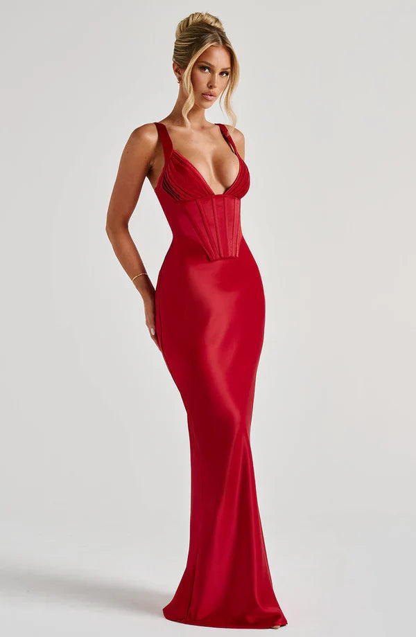 ARIA CORSET MAXI — RED