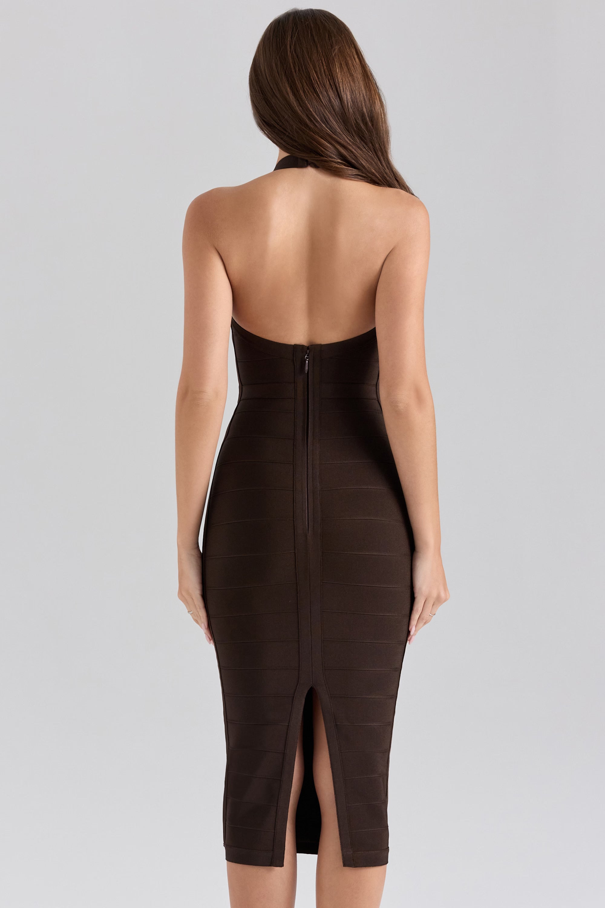 CHOCOLAT HALTER MIDI DRESS