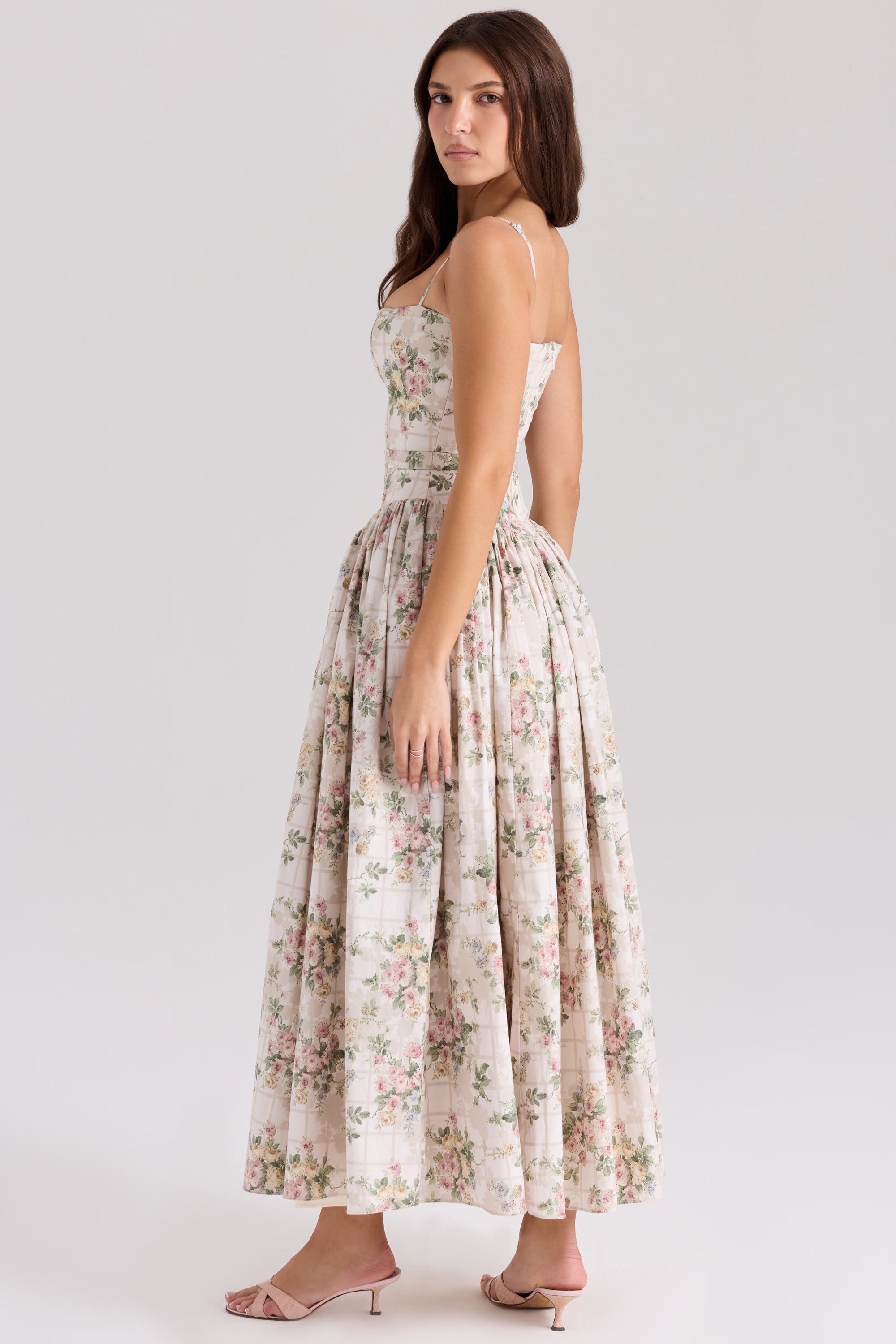 ISABELLA FLORAL MIDI DRESS – CREAM